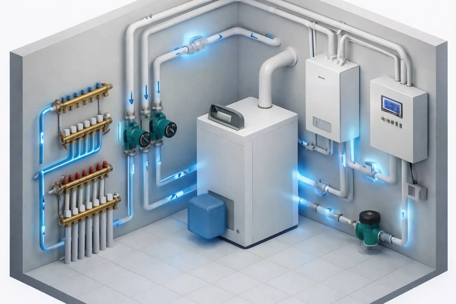 Boiler room and utility-space kit